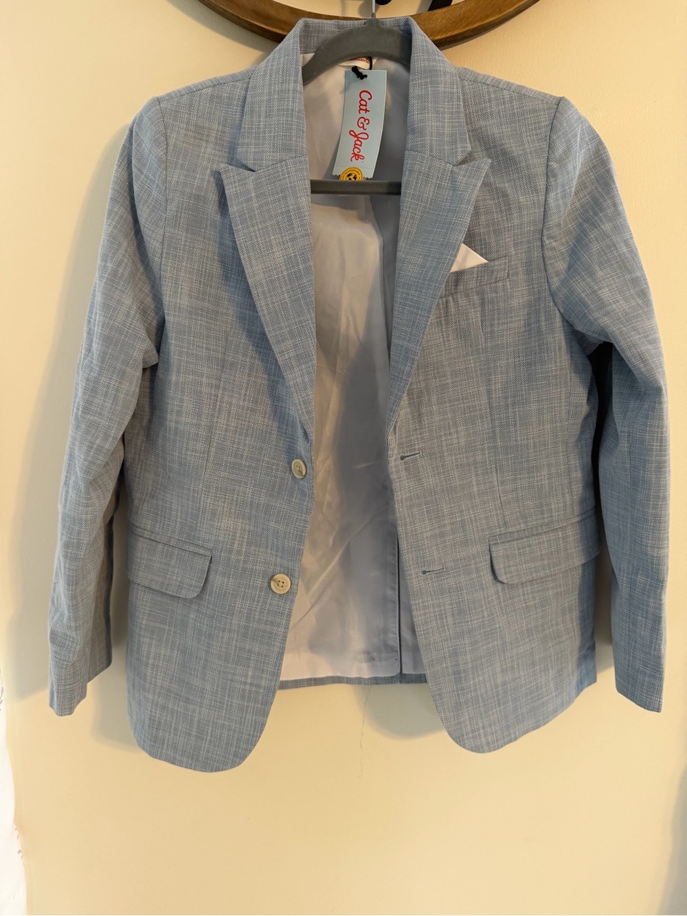 Cat & Jack Boys Light Blue Suit Blazer Sport Coat Size 12 NWT